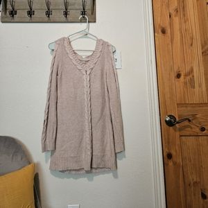 Maurices Cable Knit Cut Out Sleeve Sweater